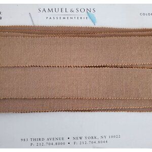Samuel & Sons 12 Yard French Grosgrain Ribbon 1" Dull Gold Designer Discontinued